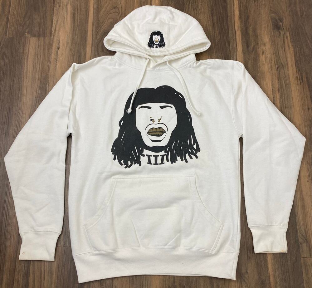 MG Merch Gods USA Alvin Kamara Faceoff New Orleans Saints pullover hoodie, M